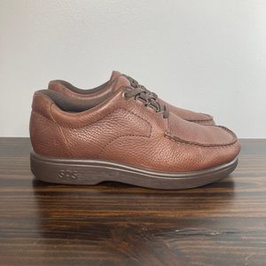 SAS Bout Time Mulch Brown Leather Comfort Dress Shoes Made In USA Mens Size 7